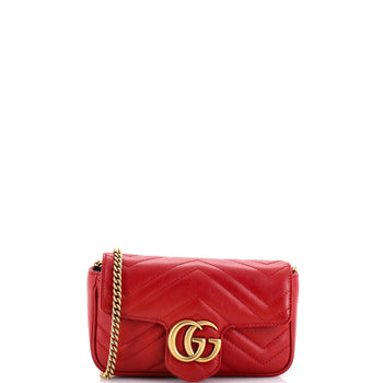 Gucci Gg Marmont Flap Bag Matelasse Leather Super Mini