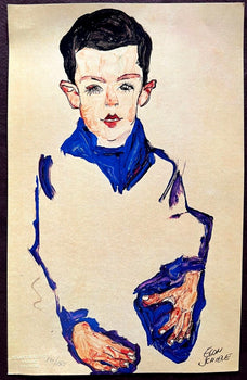 Egon Schiele Lithograph C.O.A. Signed In Pen Numbered In Pencil Crayon (!80)