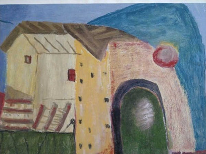 1990) Abstract Modern Oil Painting Signed - Maria dos Anjos (Portuguese-Brazilian