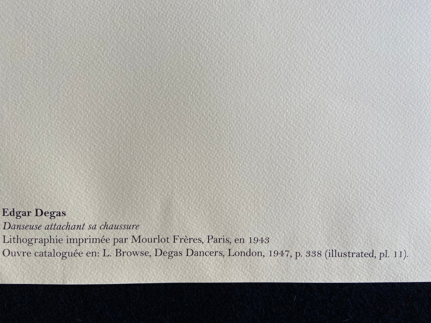 Edgar Degas Lithograph Coa Mourlot 1943 Published