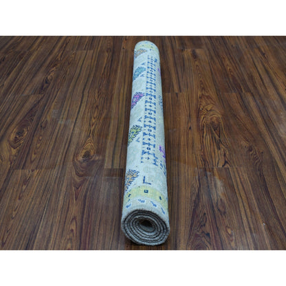 3'3"X5' Colorful Gray Fusion Kazak Pure Wool Hand Knotted Oriental Rug