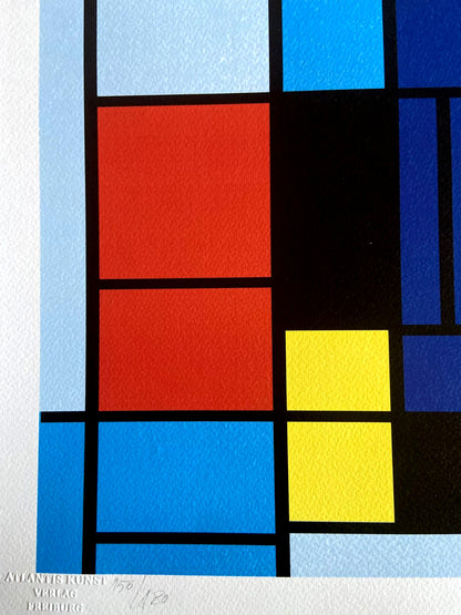 Piet Mondrian Lithograph Coa Numbered Signed Op