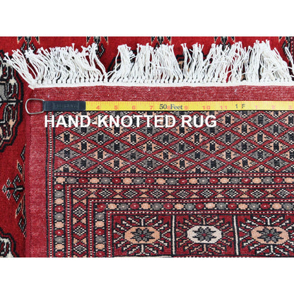 5'1"X7'9" Red Hand Knotted Super Bokara 250 Kpsi Silky Wool Rug