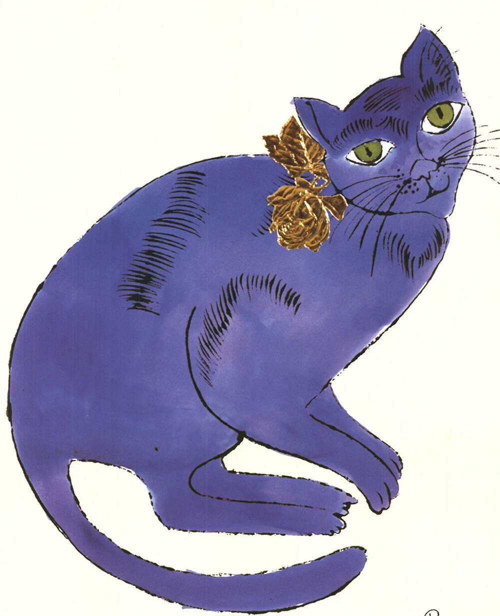 Andy Warhol Cat (Blue) " Poster Pop Art