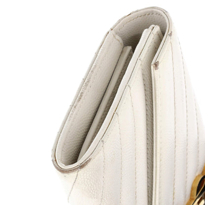 Saint Laurent Classic Monogram Flap Wallet Matelasse Chevron Leather Large