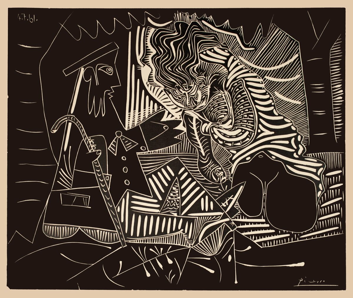 Pablo Picasso Luncheon On The Grass " Lithograph Cubism Brown, W