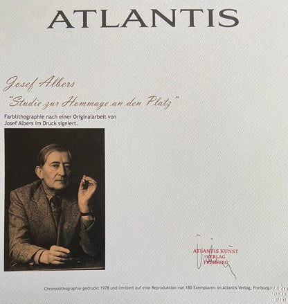 Josef Albers Lithograph Coa Numbered A Hand Signed O.P Cachet