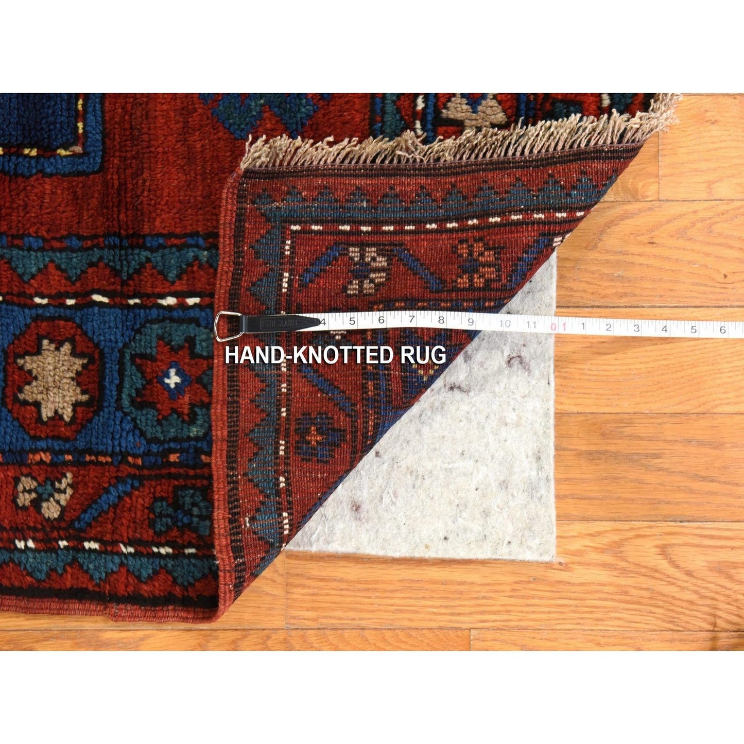 4'4"X8'2" Red Antique Caucasian Rug Armenian Kazak Pure Wool Hand Knotted