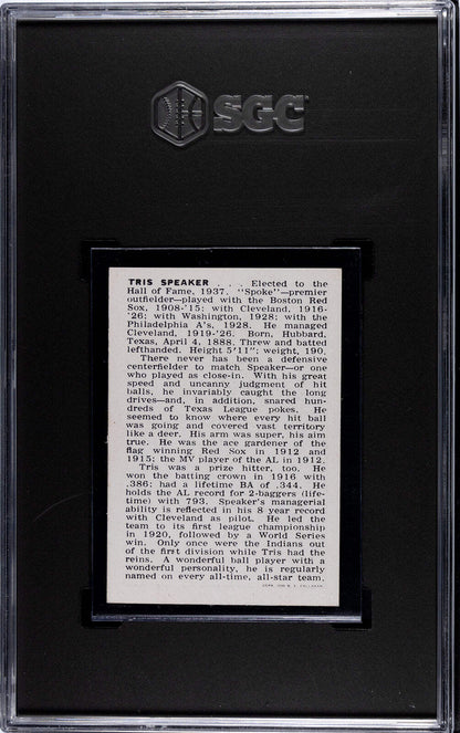 Tris Speaker 1950-56 Callahan Hof Sgc 8
