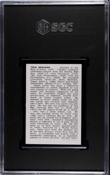 Tris Speaker 1950-56 Callahan Hof Sgc 8