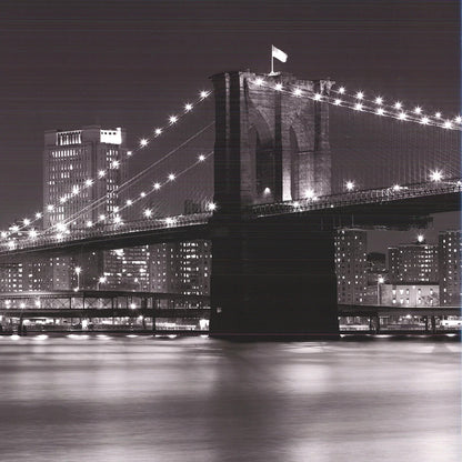 Artist Unknown Brooklyn Bridge " Offset Lithograph Photography Bla