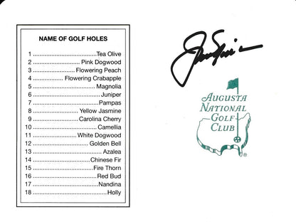 Jack Nicklaus Masters Signed/Autographed Augusta Score Card Psa/Dna 165475