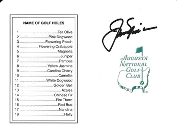 Jack Nicklaus Masters Signed/Autographed Augusta Score Card Psa/Dna 165475