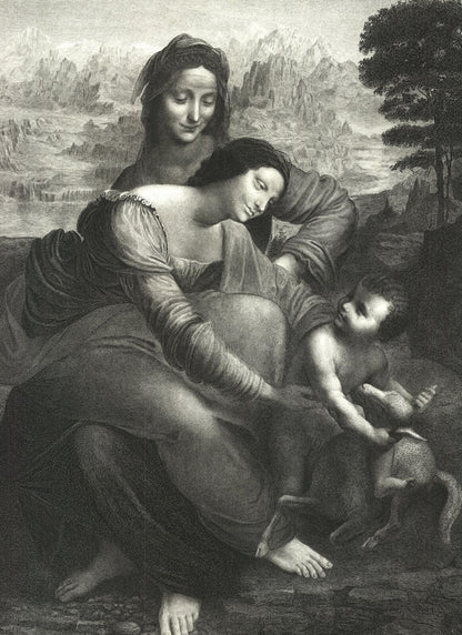 Leonardo Da Vinci La Vierge, L'Enfant Jesus Et St. Anne " Etching
