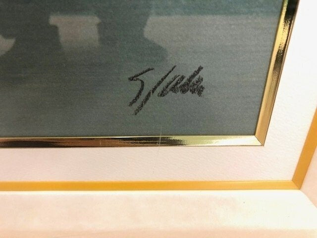 Victor Spahn Original Lithograph Print "Yellow Flower" Paris Signed Coa