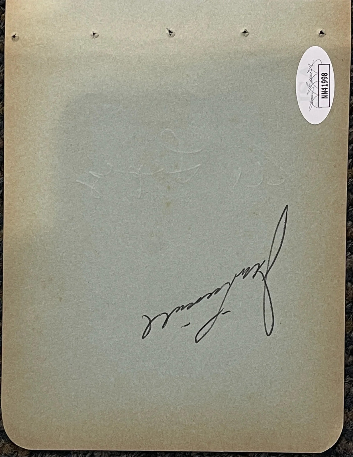 Al Lopez Autographed 4 1/2 X 6 Album Page (Jsa)