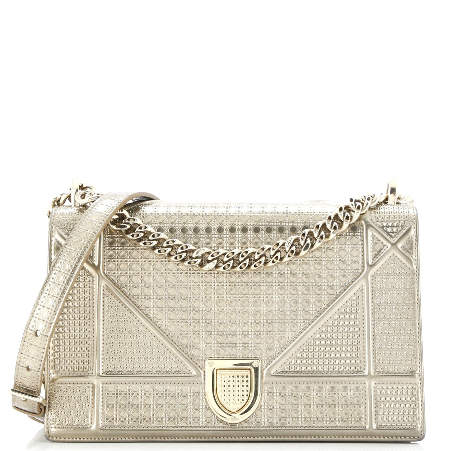 Christian Dior Diorama Flap Bag Cannage Embossed Calfskin Medium