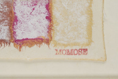 Framed Hisashi Momose Signed Original Painting Mixed media "Square Strips"