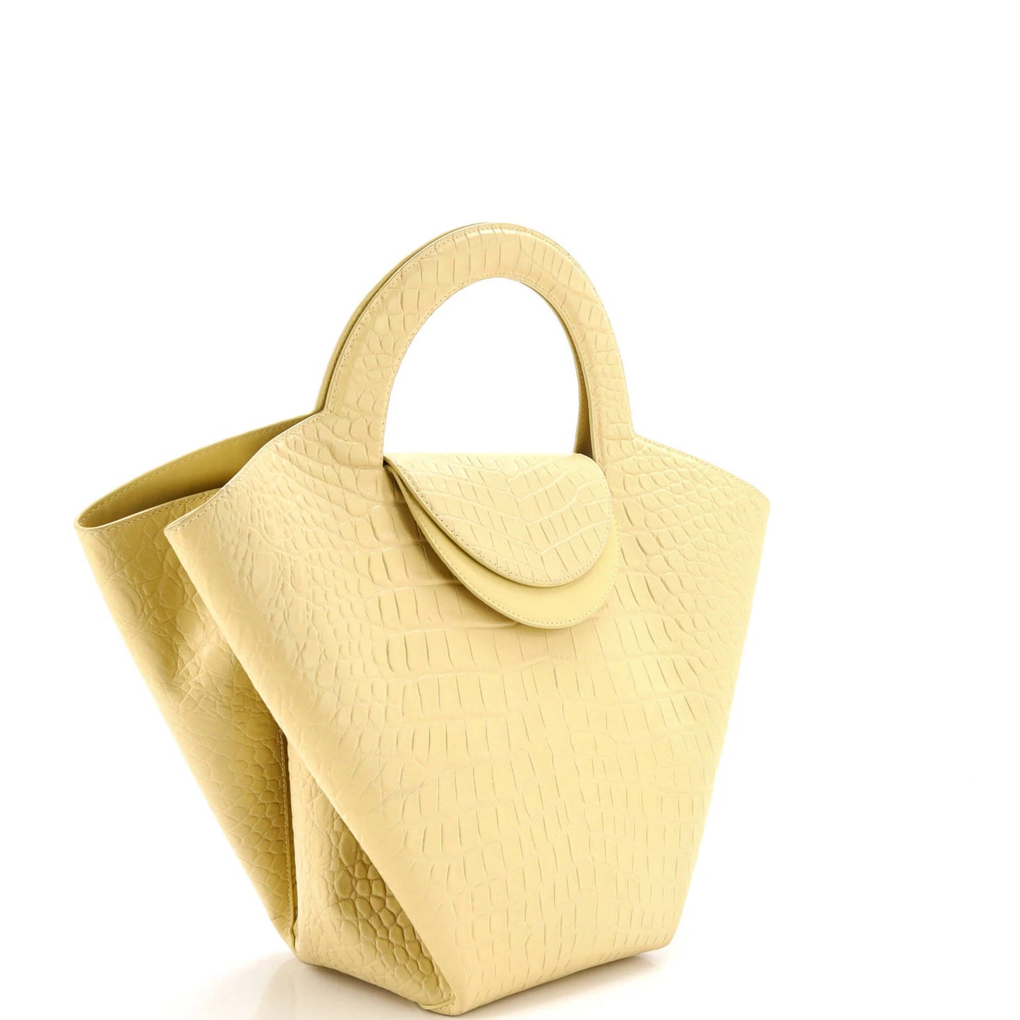 Medium Bottega Veneta Doll Tote Crocodile Embossed Leather