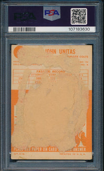 Johnny Unitas Hof Signed/Autographed 1963 Topps