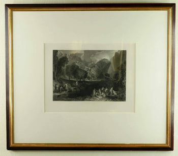Jmw Turner 1860C Original Etching Signed Landscape Framed