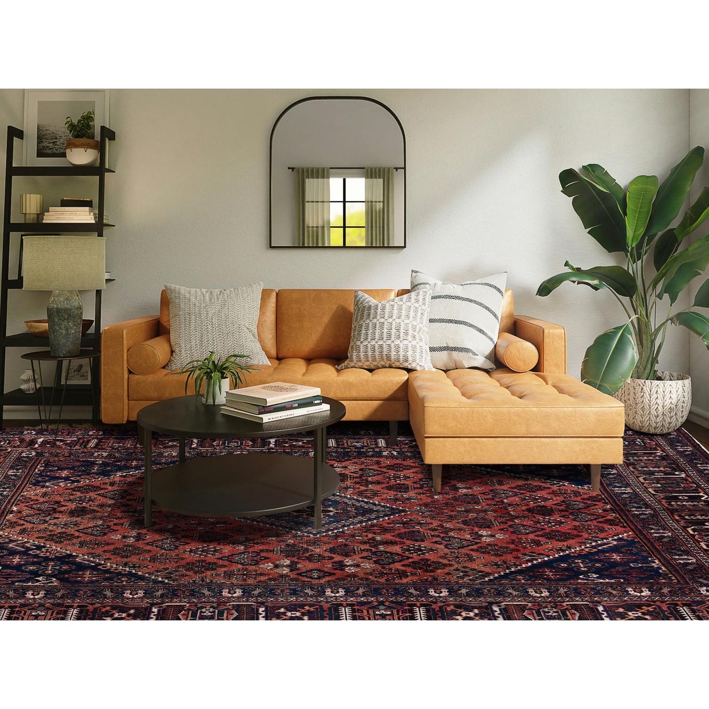 9'X12'5" Copper Red Vintage Zoroastrian Hand Knotted Pure Wool Clean Rug