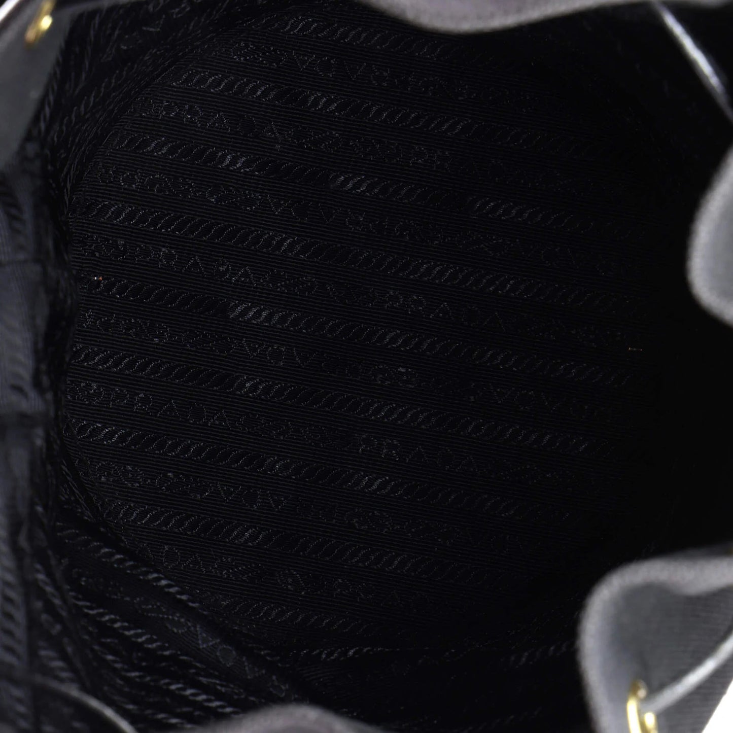 Prada Drawstring Bucket Bag Canvas And Wicker Small