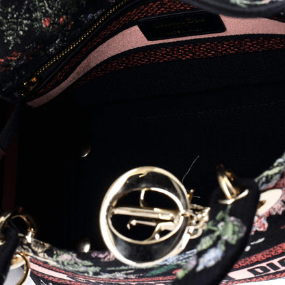 Christian Dior Lady D-Lite Bag Embroidered Canvas Medium