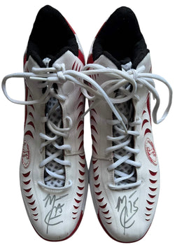 Mario Chalmers Autographed Game Used Spalding Basketball Sneakers (Jsa)