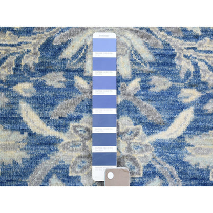 5'10"X9'1" Sapphire Blue Pure Wool Hand Knotted Finer Peshawar Rug