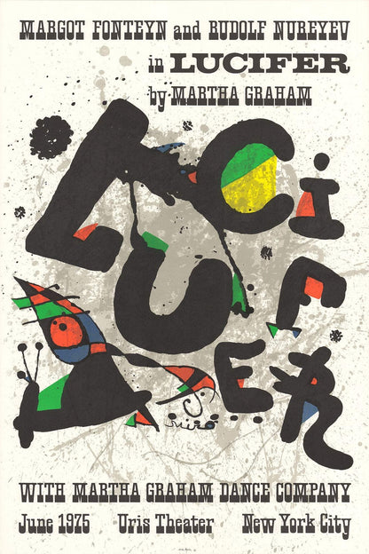 Joan Miro Lucifer " Lithograph Surrealism Multicolor Abstract, N