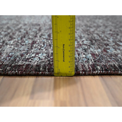 8'X10' Wine Red Pre Historic Mamluk Design Hand Knotted Wool Oriental Rug