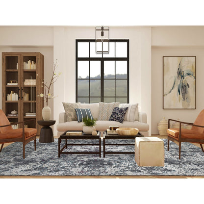 9'10''X13'7'' Gray Modern Abstract Design Hand Knotted Wool And Silk Rug