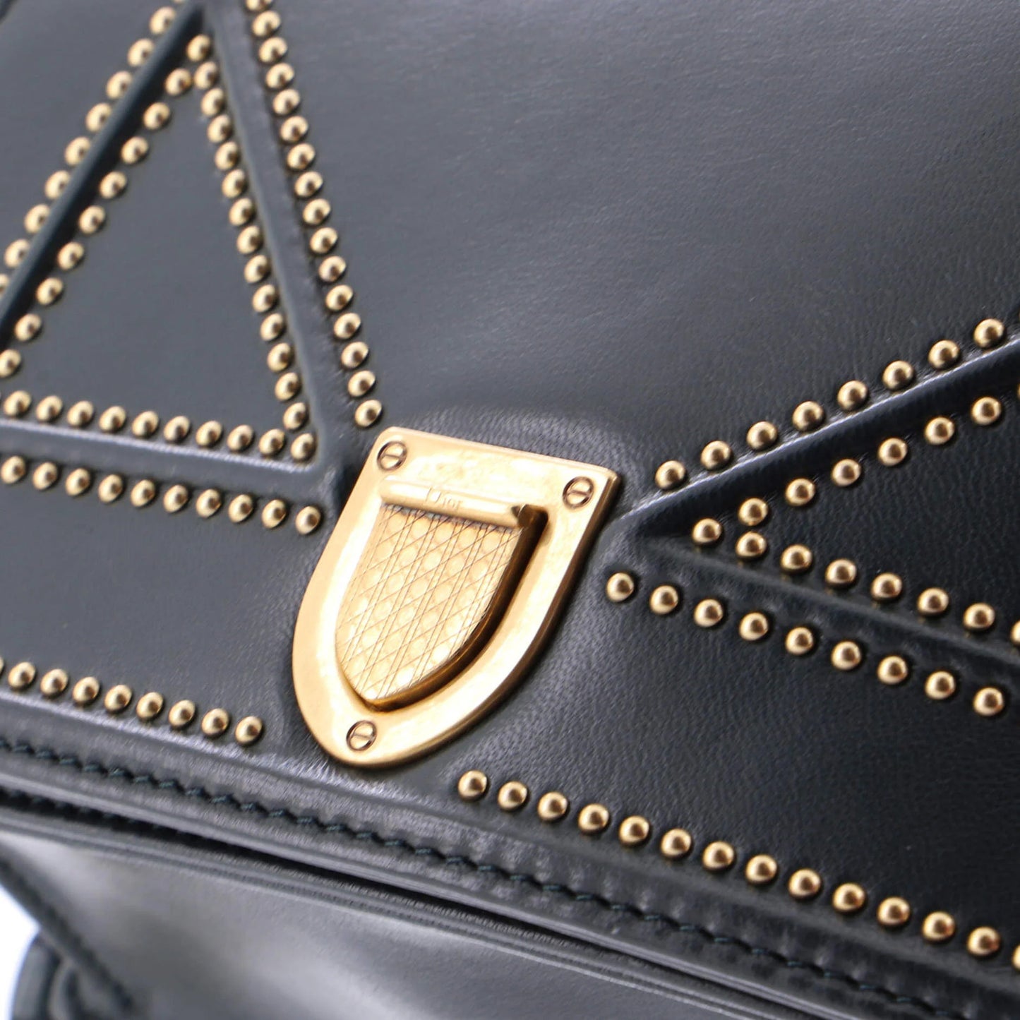 Christian Dior Diorama Flap Bag Studded Leather Small