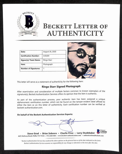 Ringo Starr Signed/Autographed 8X10 B/W Photo Psa/Dna/Beckett 200228
