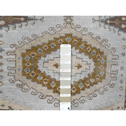 2'7"X5'10" Smoke Gray Zoroastrian Village Wool Hand Knotted Runner Rug