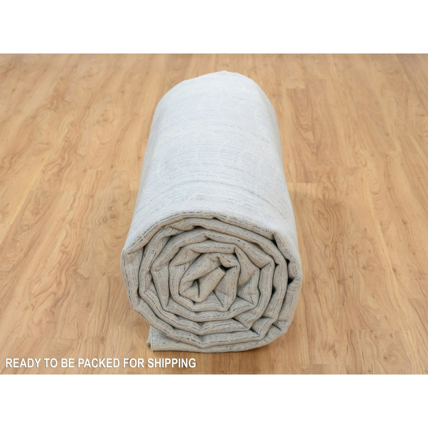 Rug 12'x17'10" Gray Wool And Plant Based Silk Hand Loomed Oversized