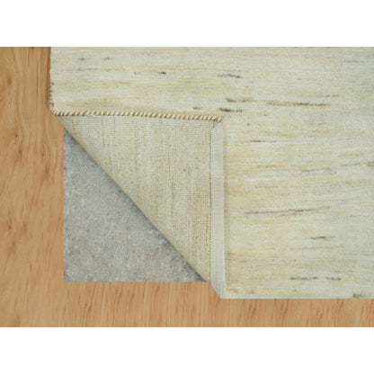 4'X8' Ivory Lori Buft Plain Design Wool Hand Knotted Wide Runner Rug