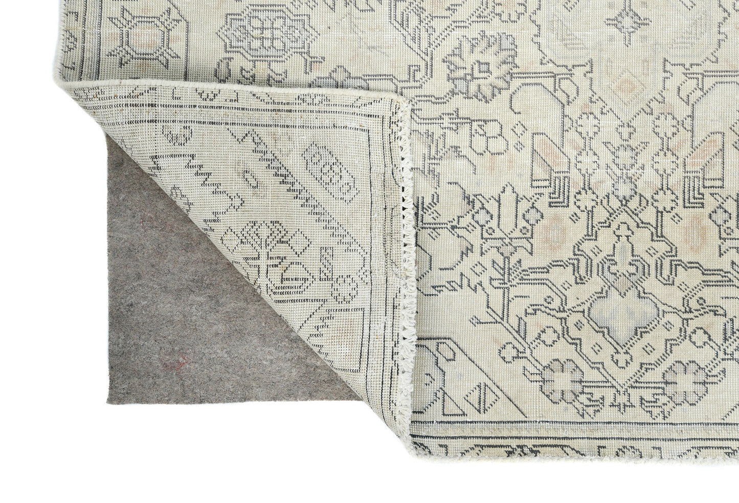 Antique Distressed Oriental Rug Classic Floral