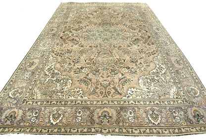 Distressed Vintage Medallion Floral Oriental Rug