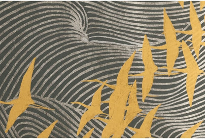 Matazo Kayama "Waves and Cranes - Fortune," silkscreen print, hand-signed