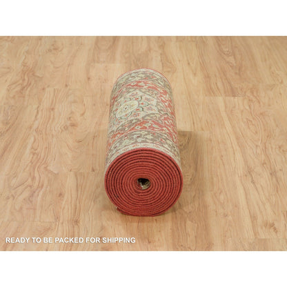 2'7"X22' Cherry Red Wool Haji Jalili Design Hand Knotted Xl Runner Rug