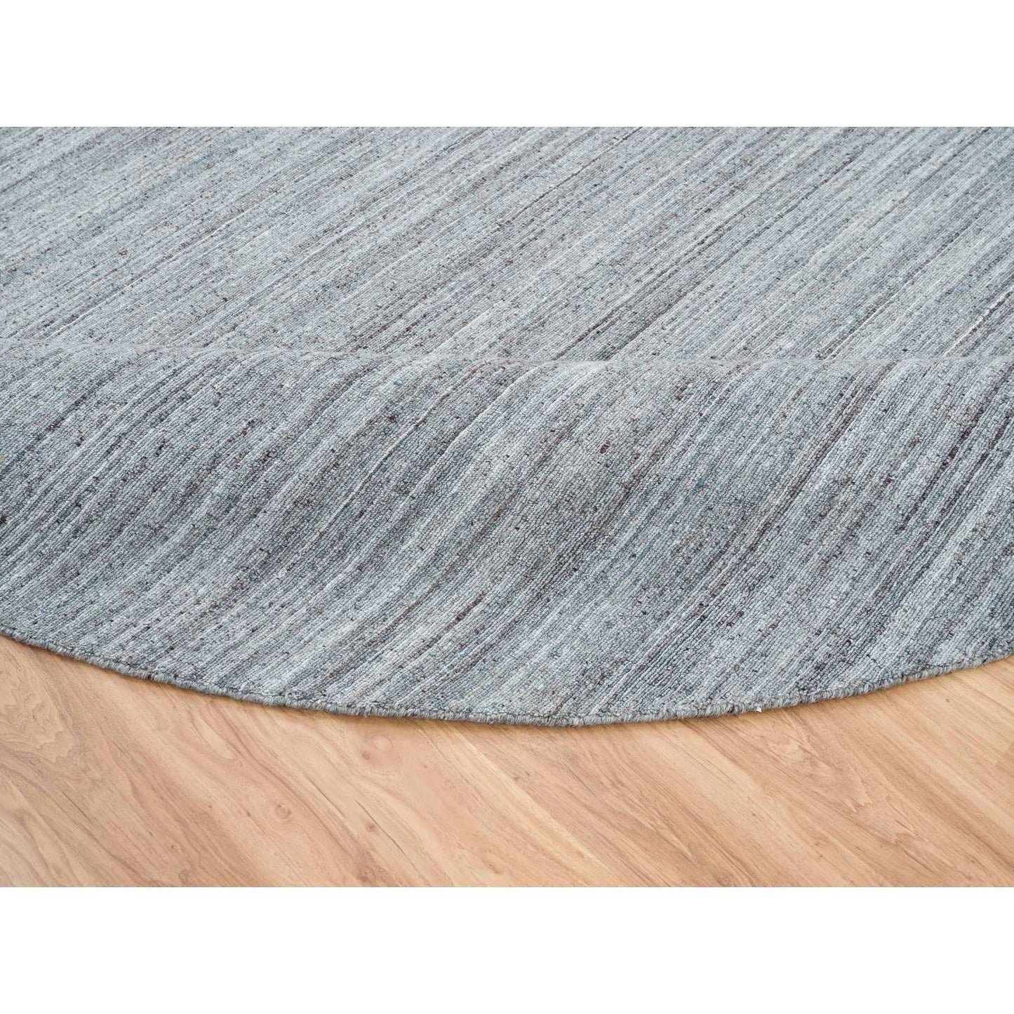 11'10"X11'10" Gray Hand Loomed Modern Design Wool Round Oriental Rug