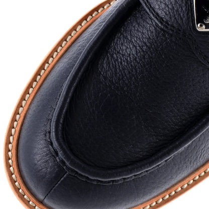 Prada Women'S Triangle Logo Loafers Spazzolato Leather