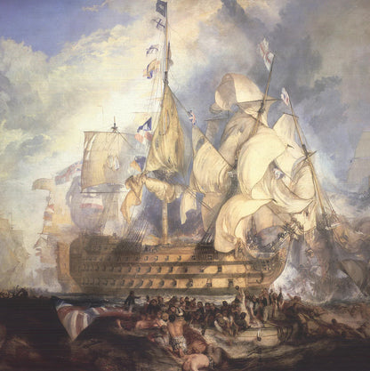 J.M.W. Turner The Battle Of Trafalgar " Offset Lithograph Renaiss