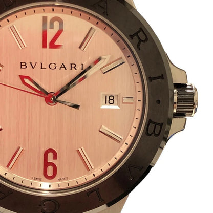 Bvlgari Diagono Dg42Sc Silver Ss/Rubber Strap