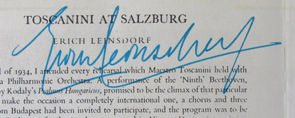 Erich Leinsdorf Conductor Autographed Magazine
