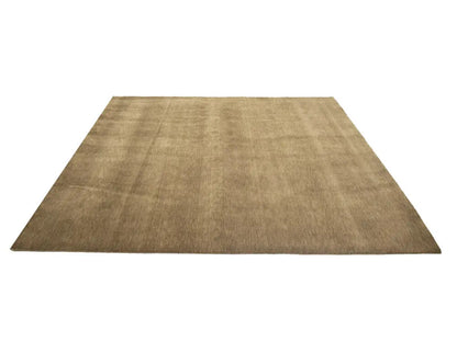 Solid Brown Hand-Loomed 8X8 Gabbeh Wool Rug