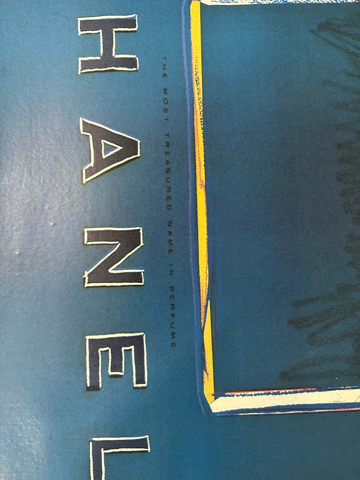 Chanel N5 Warhol Original 1997 On Linen Blue/Blue 22 X 29 Inches On Linen