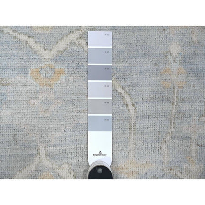 8'1"X10' Blue Gray Wool Weft Afghan Angora Oushak Oriental Rug